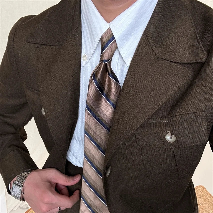 Multi-Pockets Solid Trench Blazer