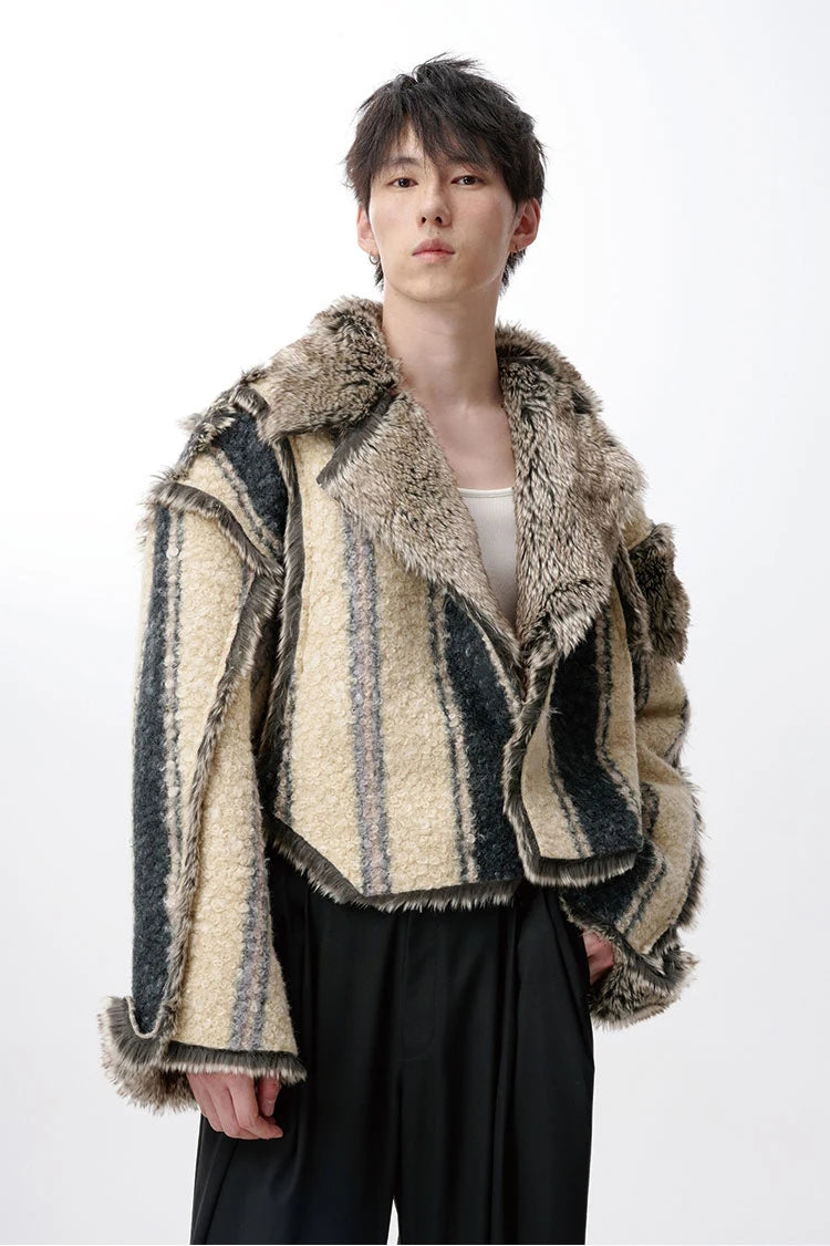 Oversized Reversible Fluffy Faux Fur Jacket