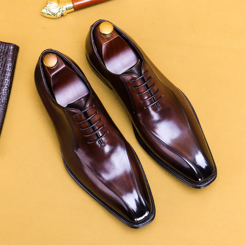 Elegant Shiny Solid Genuine Leather Shoes