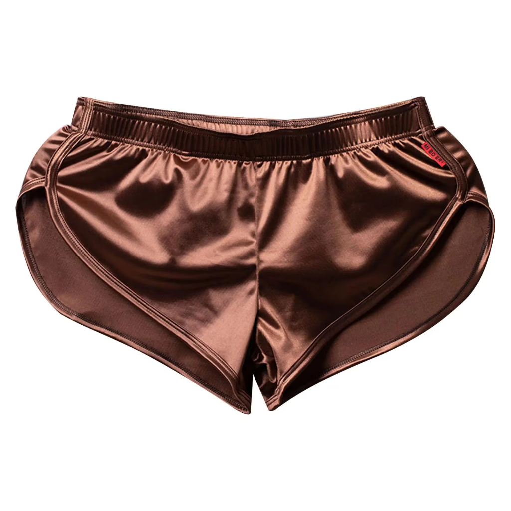 Shiny Solid Color Short Boxer