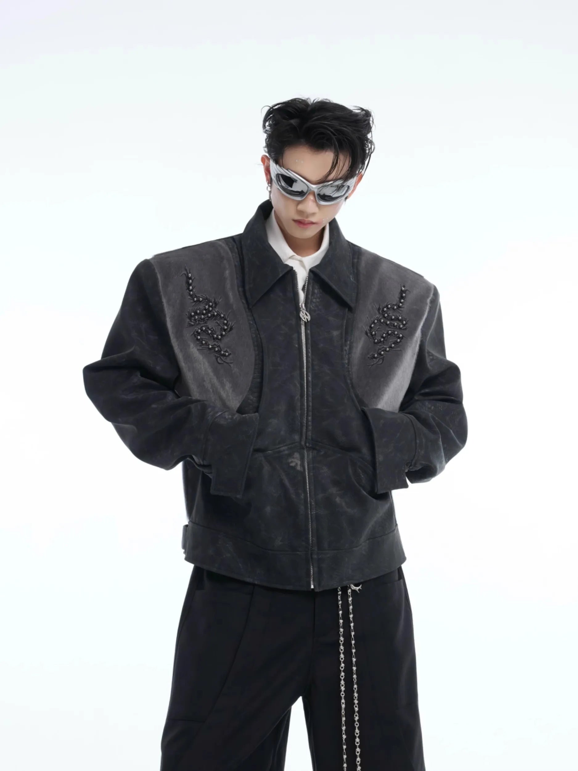 Cool Short Black PU Leather Jacket