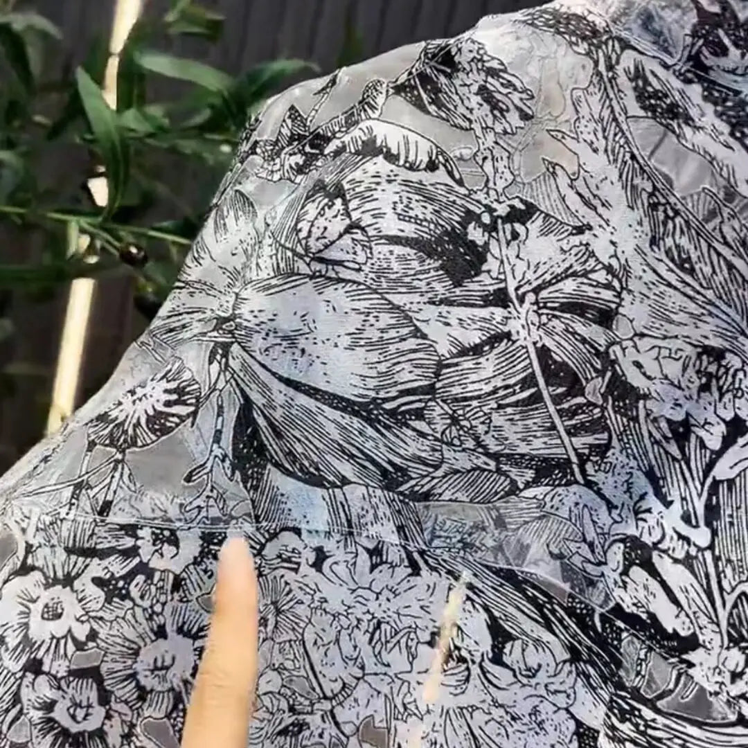 Floral Mesh Thin See Through Long Sleeve Shirt