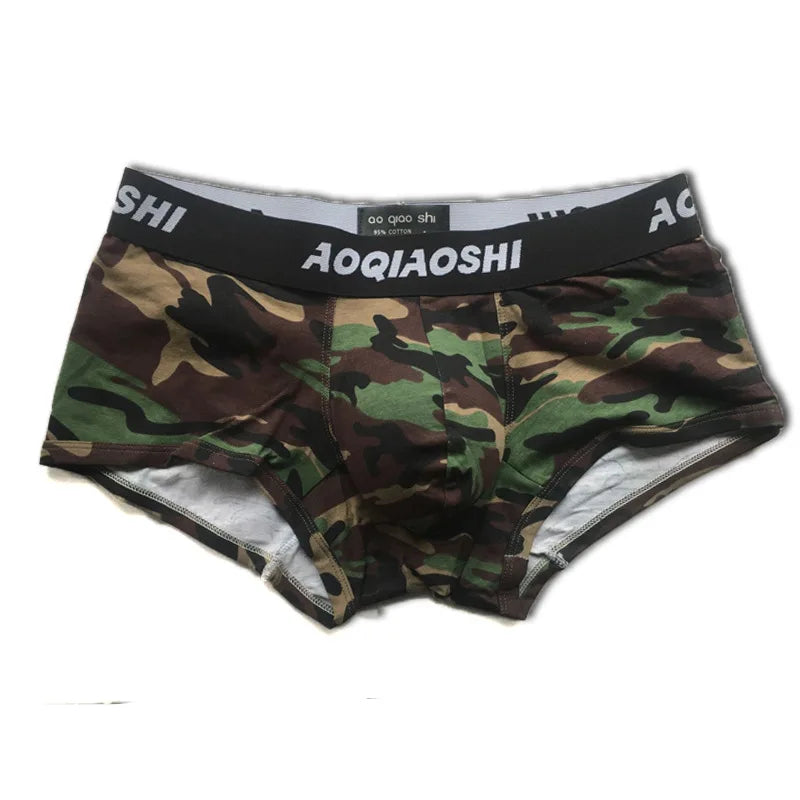 Breathable Cotton Camouflage Pattern Boxer