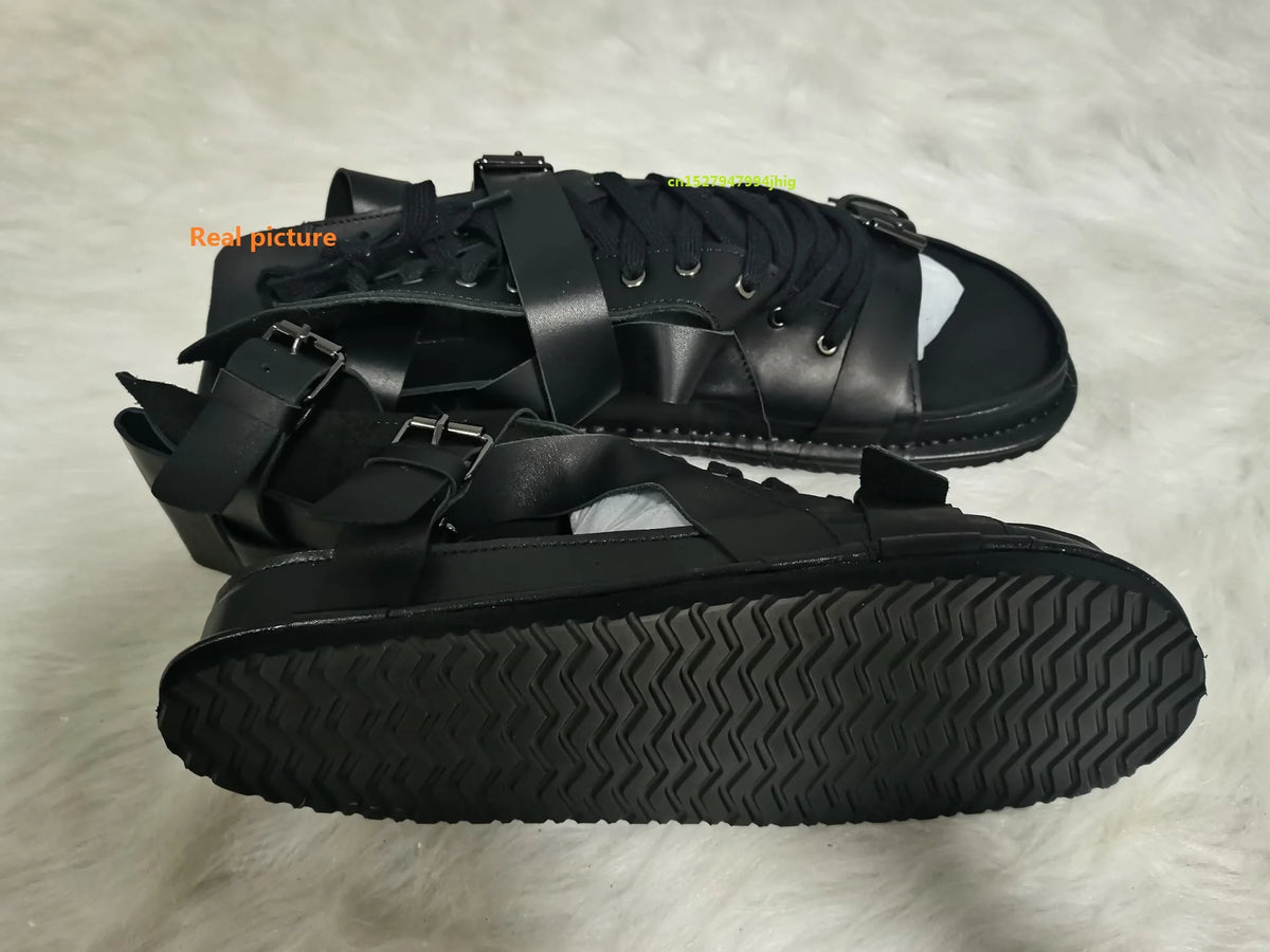 Black Rome Gladiator Lace-up Sandals