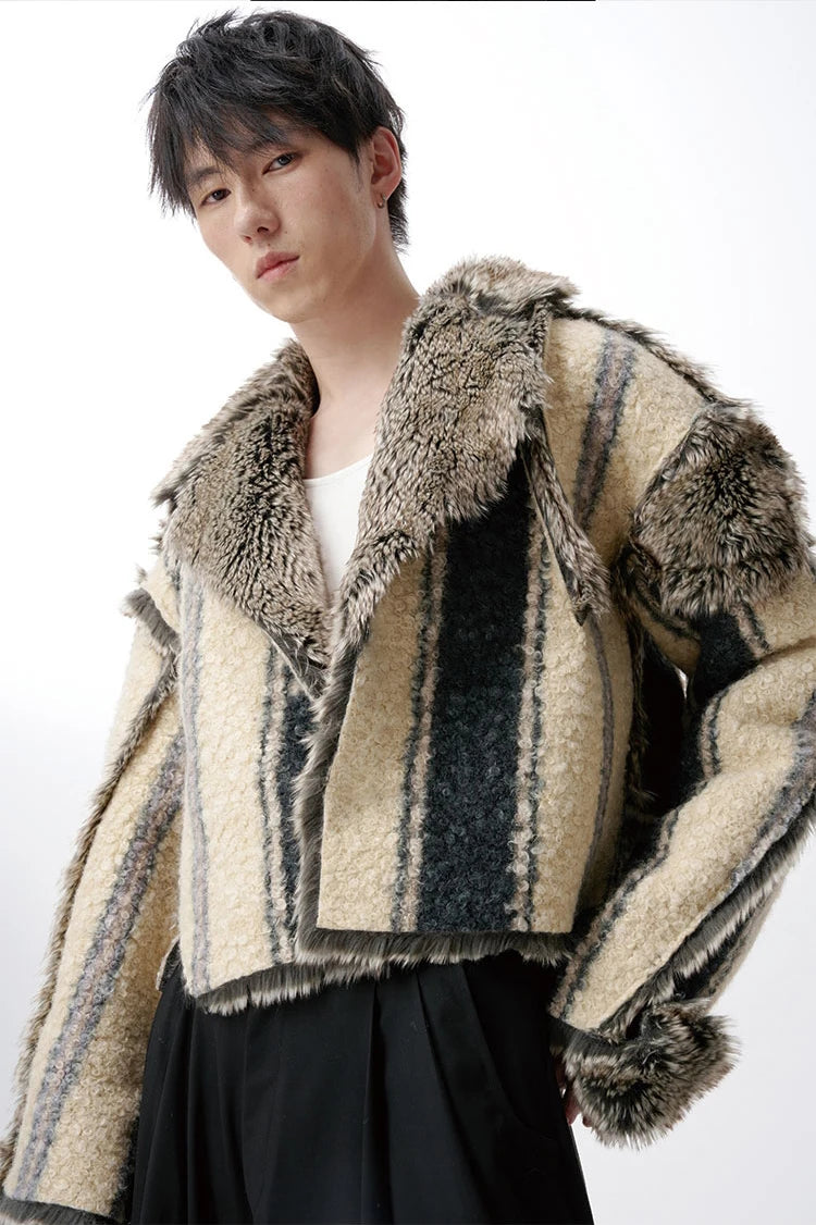 Oversized Reversible Fluffy Faux Fur Jacket