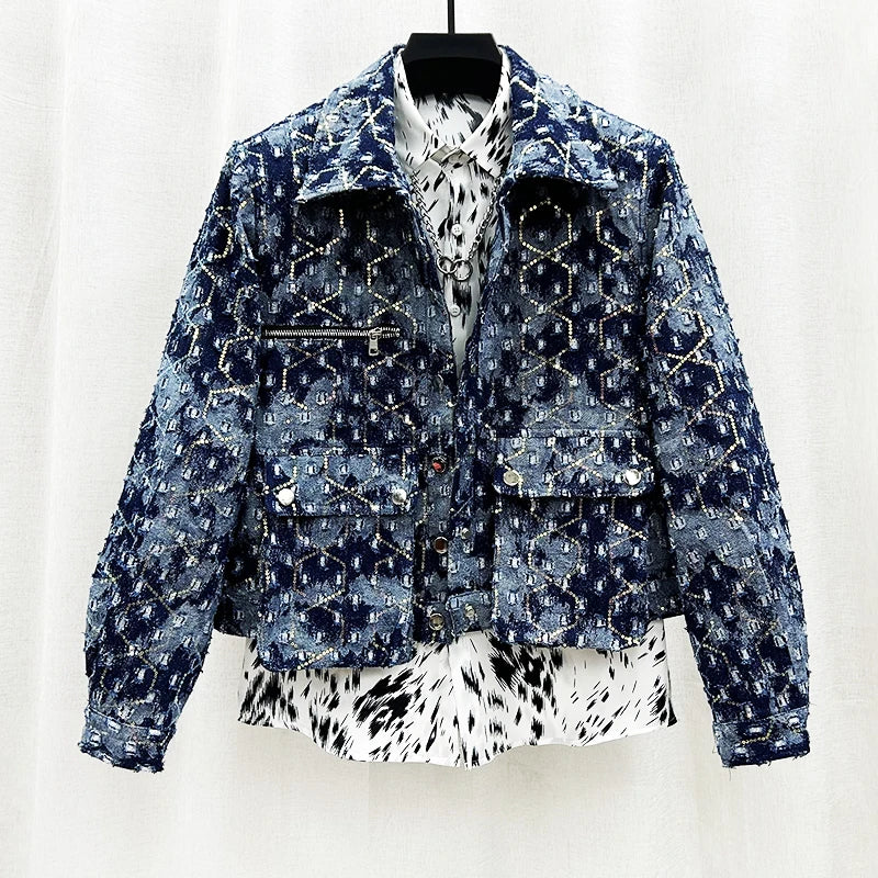 Vintage Sequin Denim Jacket