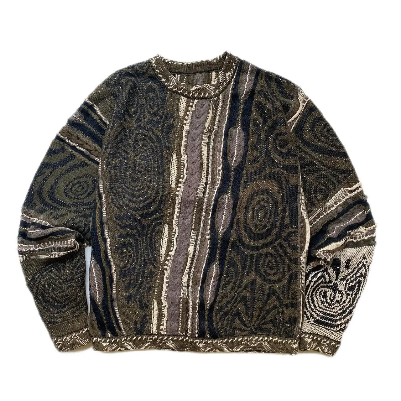 Abstract Pattern Woolen Acrylic Sweater