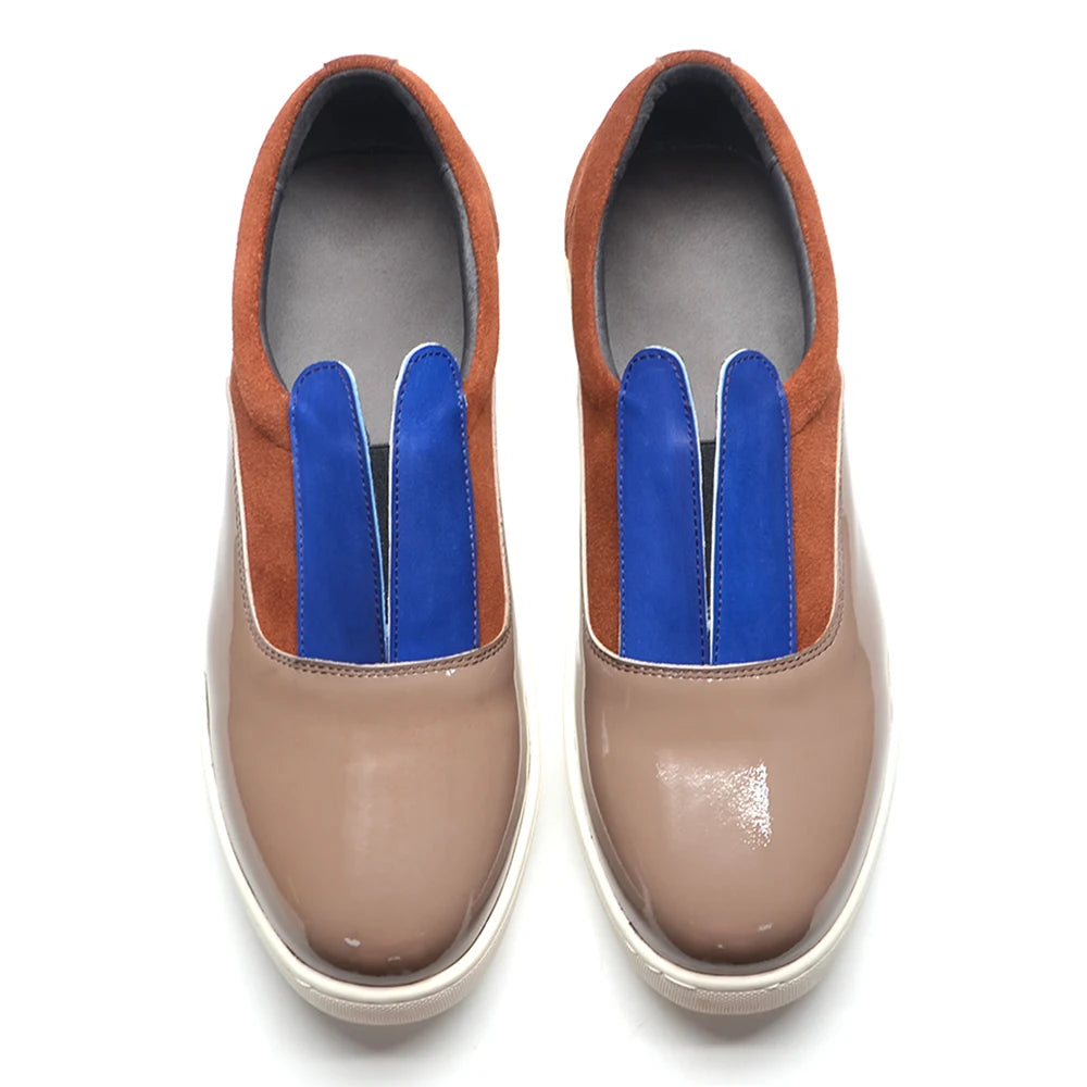 Fashion Colour Block Style Loafers