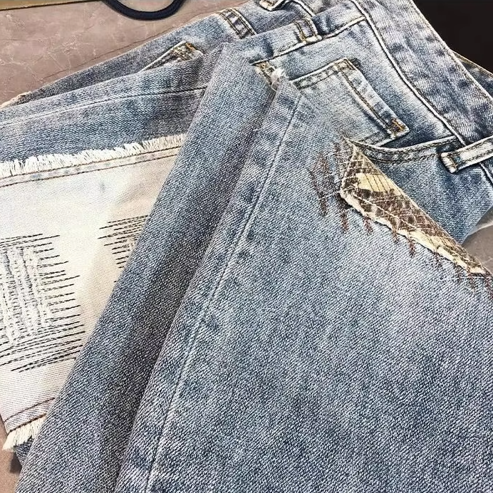 Patchwork Design Denim Men's Jeans