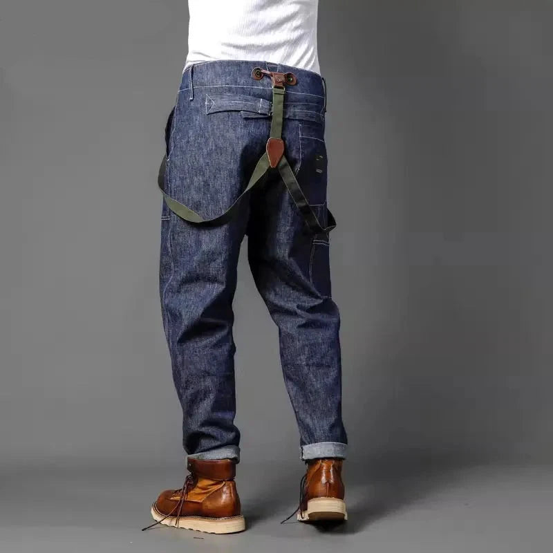 Fashion Casual Overalls Loose Cargo Jeans