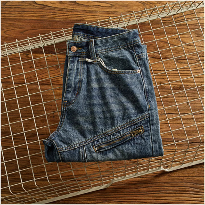 American Vintage Style Patchwork Jeans