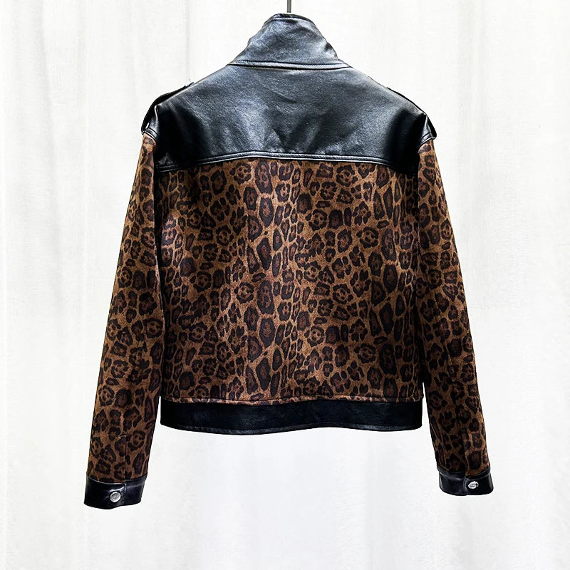 Retro Leopard Patchwork Men's Jacket