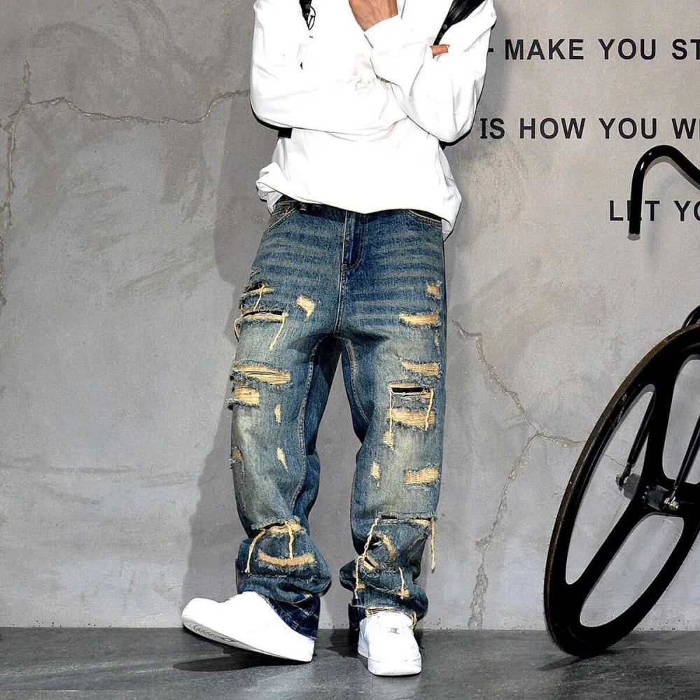 Streetwear Ripped Baggy Denim Jeans