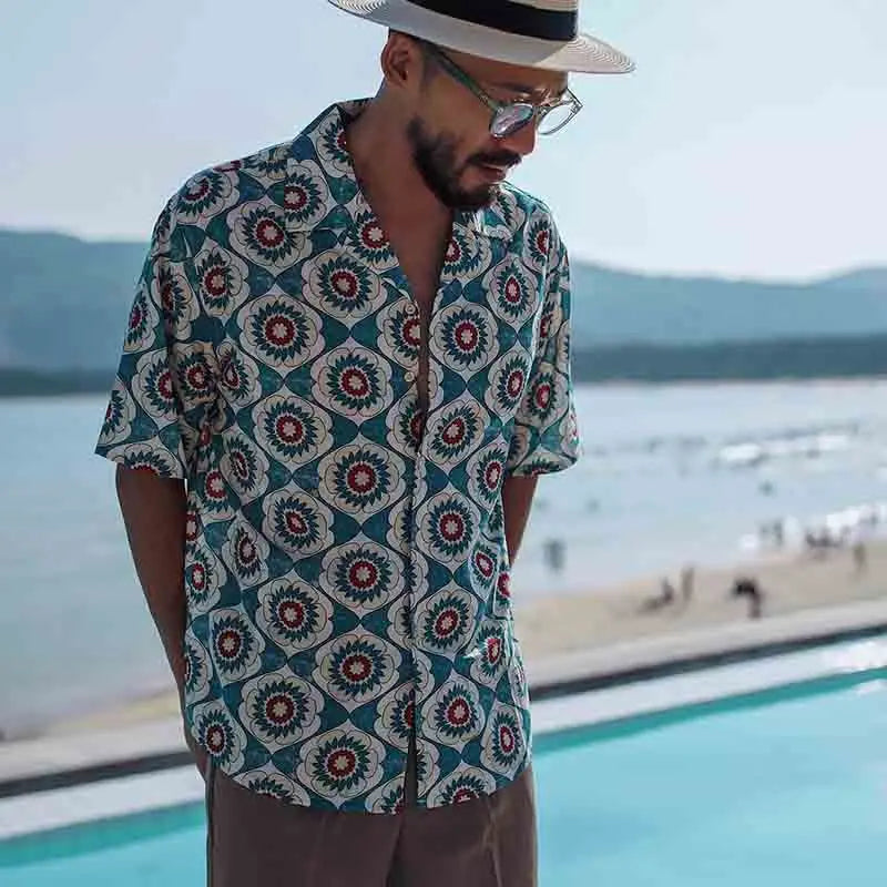 Geometric Printed Cotton Polyester Shirt