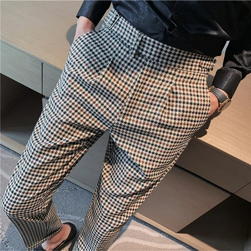 Plaid Neapolitan High Waist Pants