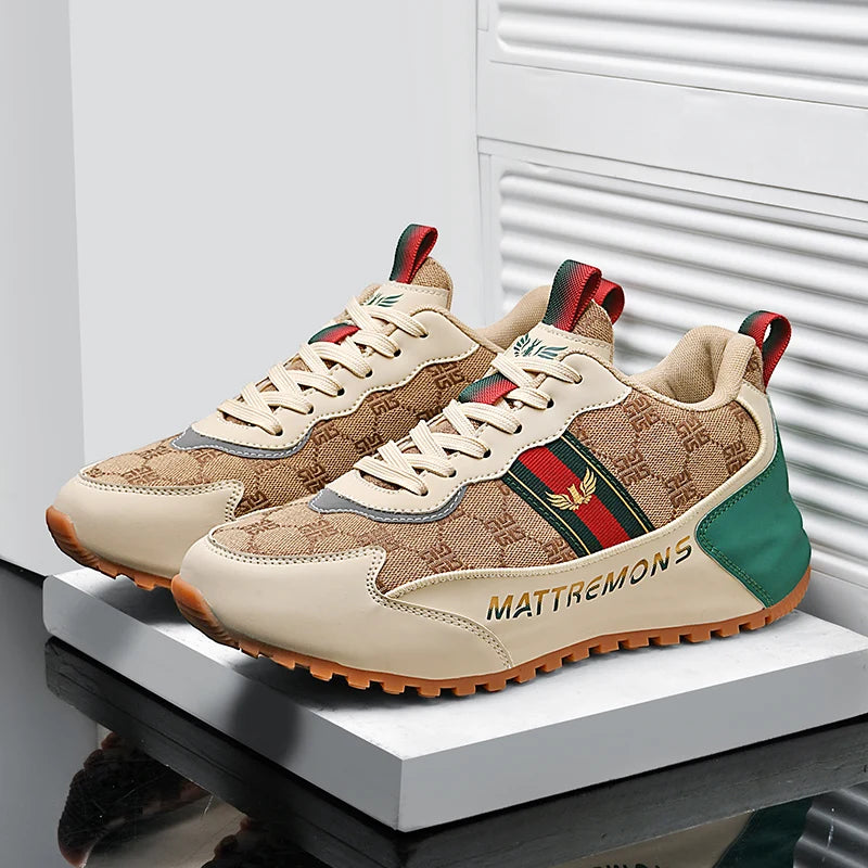 Geometric Pattern Height Increasing Sneakers