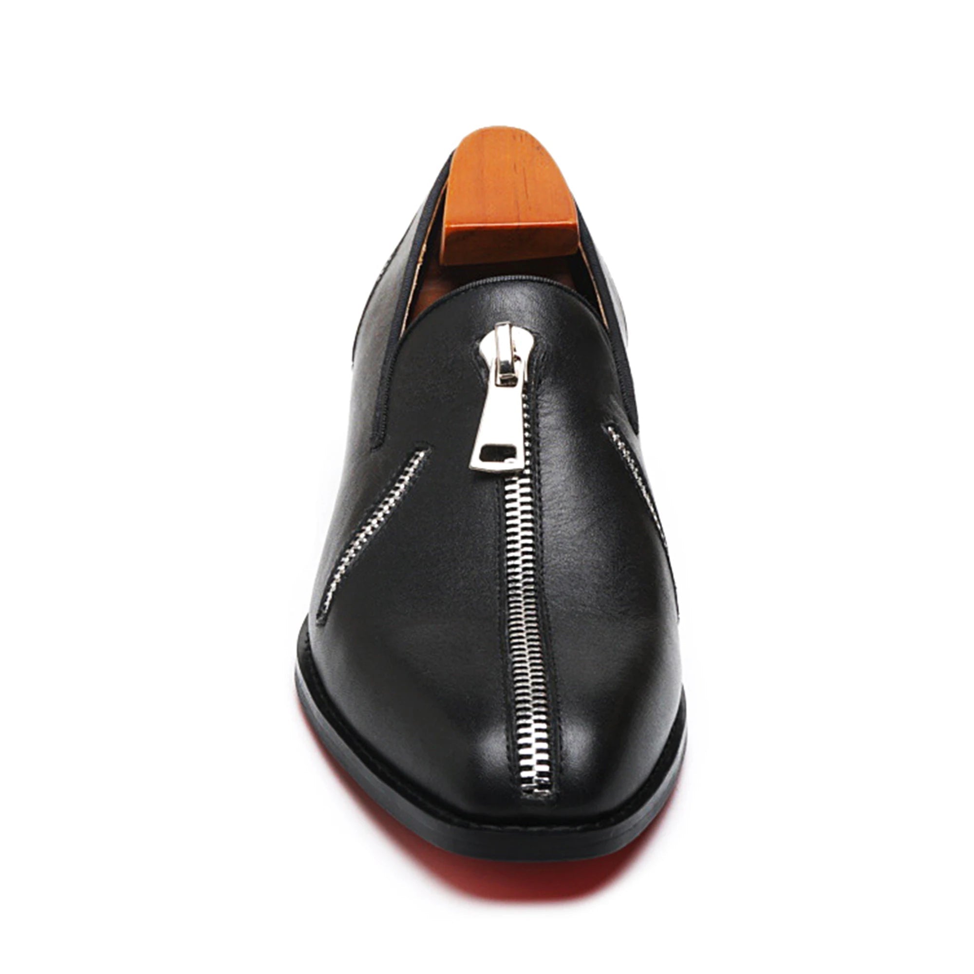 Red Bottom Zipper Decoration Men's Shoes