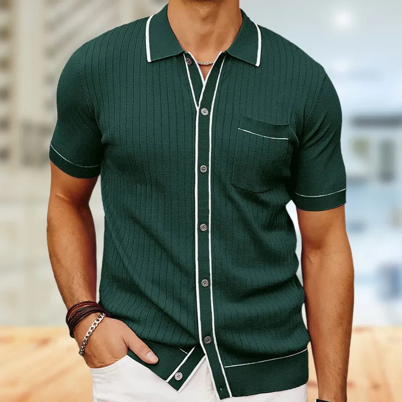 Retro Button-Down Short Sleeve Shirt