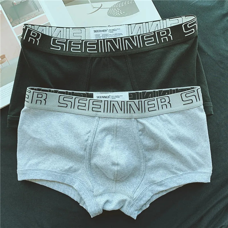 Letter Waist Cotton 3Pcs Boxer Set