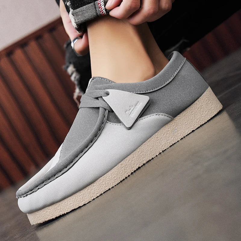 Patchwork Slip-On Suede Shoes