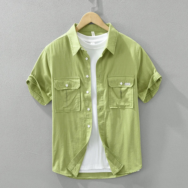 Casual Double Pockets Cotton Shirt