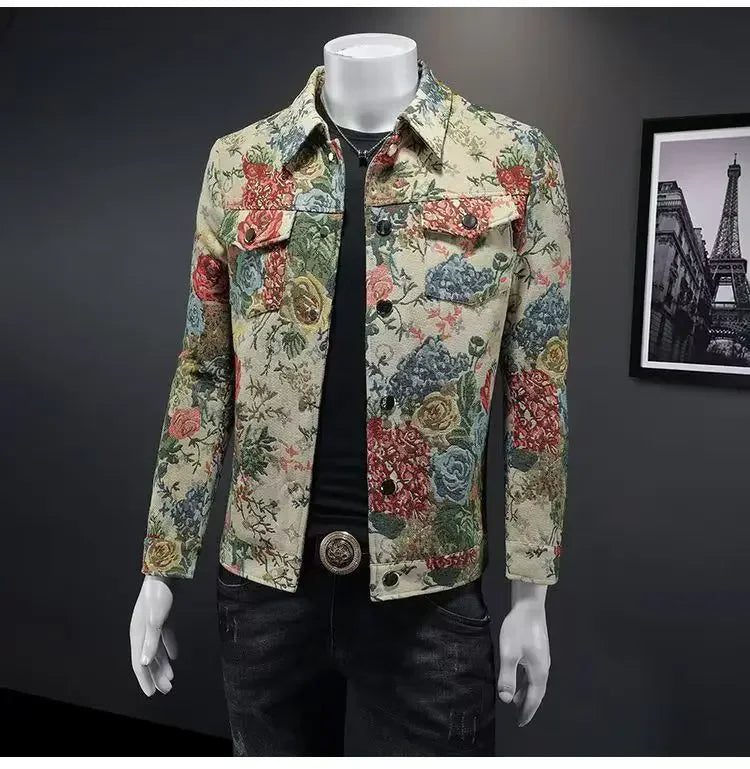 Vintage Floral Pattern Men's Jacket