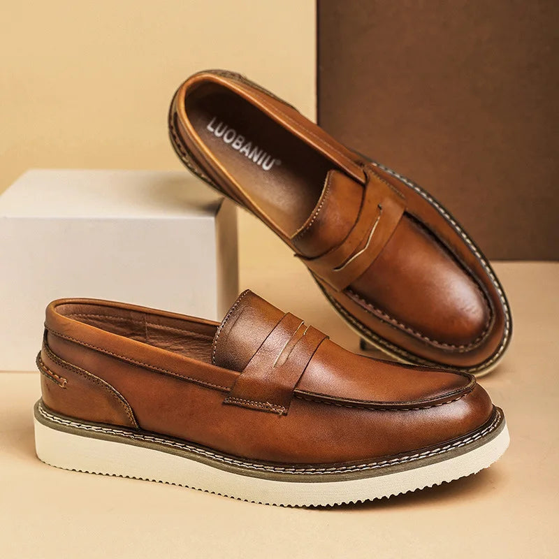 Casual Fashion Solid Leather Men's Loafers