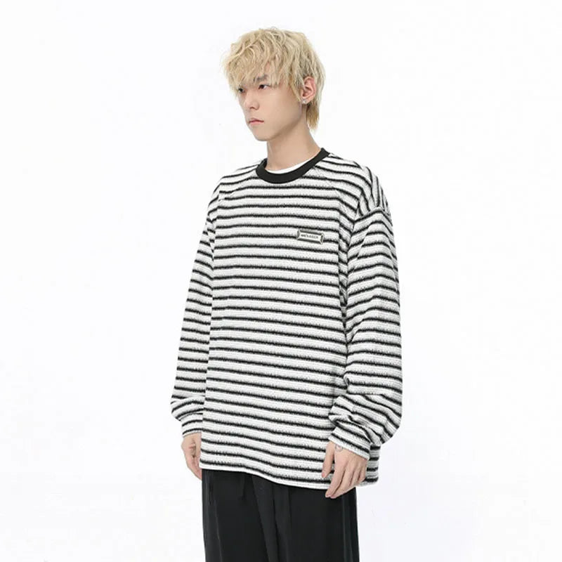 Stripe O-Neck Long Sleeved T-Shirt