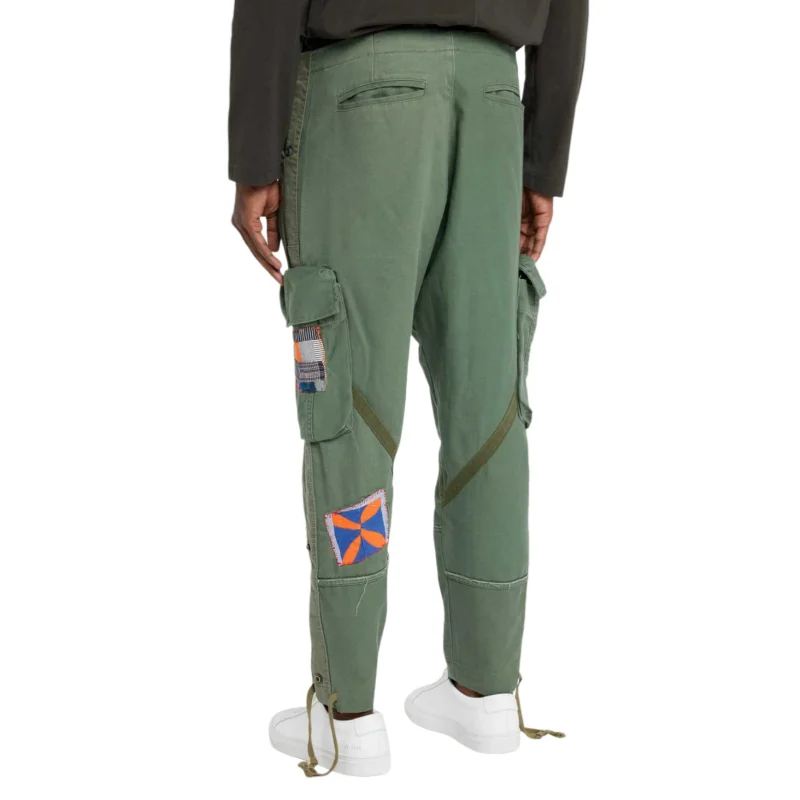 Solid Patches Embroidery Cargo Pants