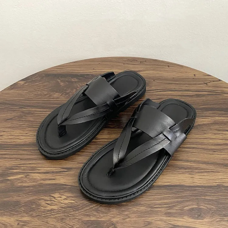 Vintage Cow Leather Slippers