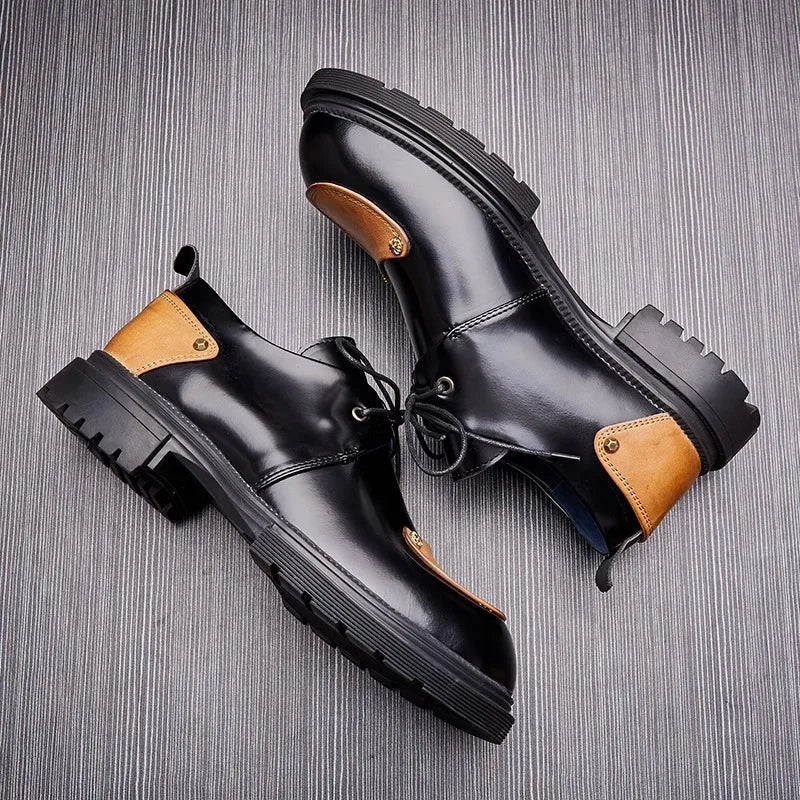 Round Toe Lace-Up Chunky Sole Shoes