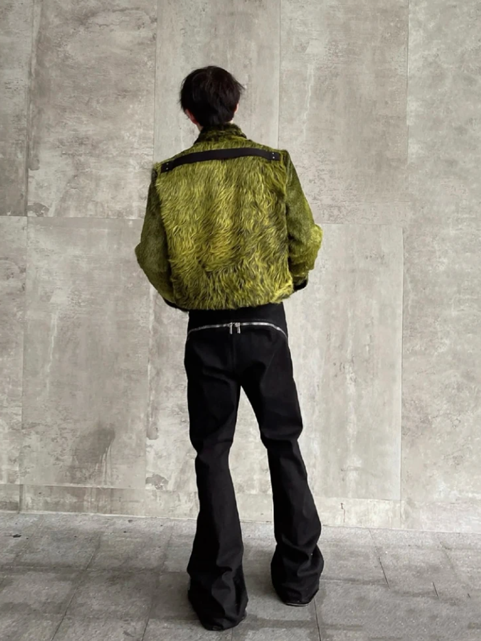 High Street Style Zipper Flare Jeans