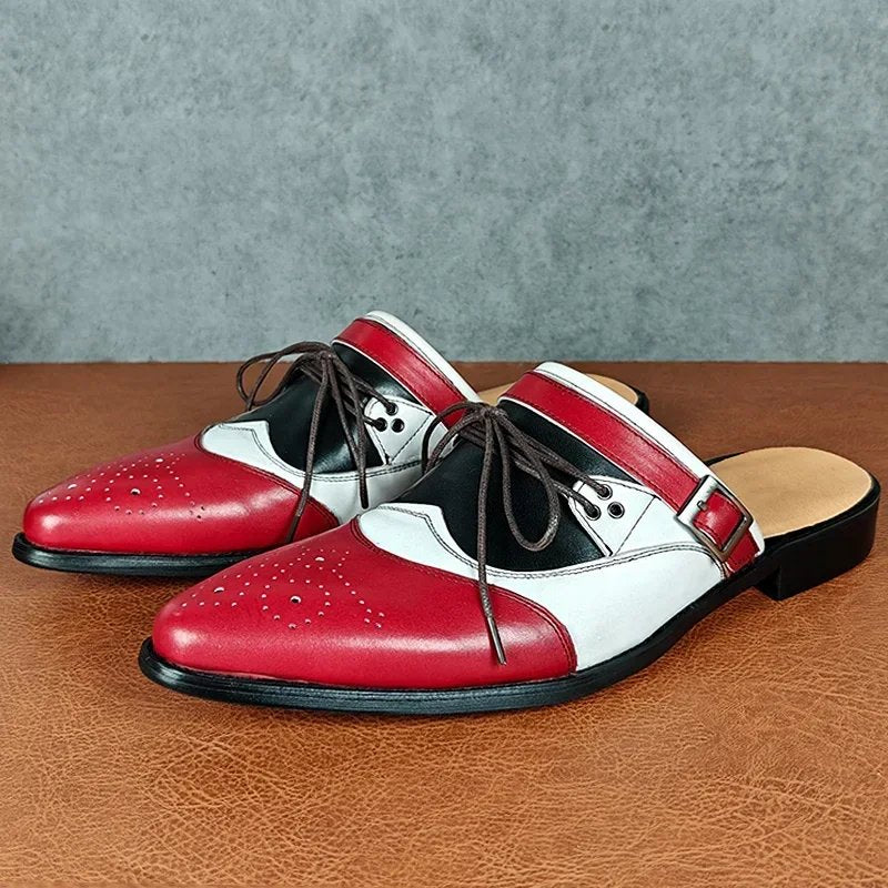 Mixed Colors Genuine Leather Mules Shoes