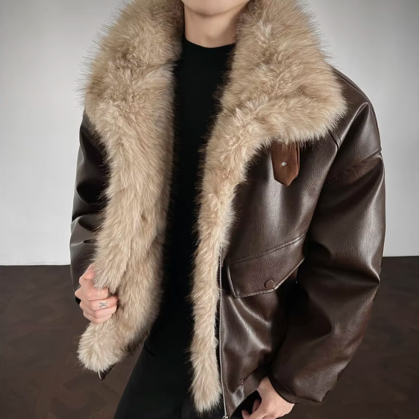 Fur Collar 2 Layers Patchwork Jackets