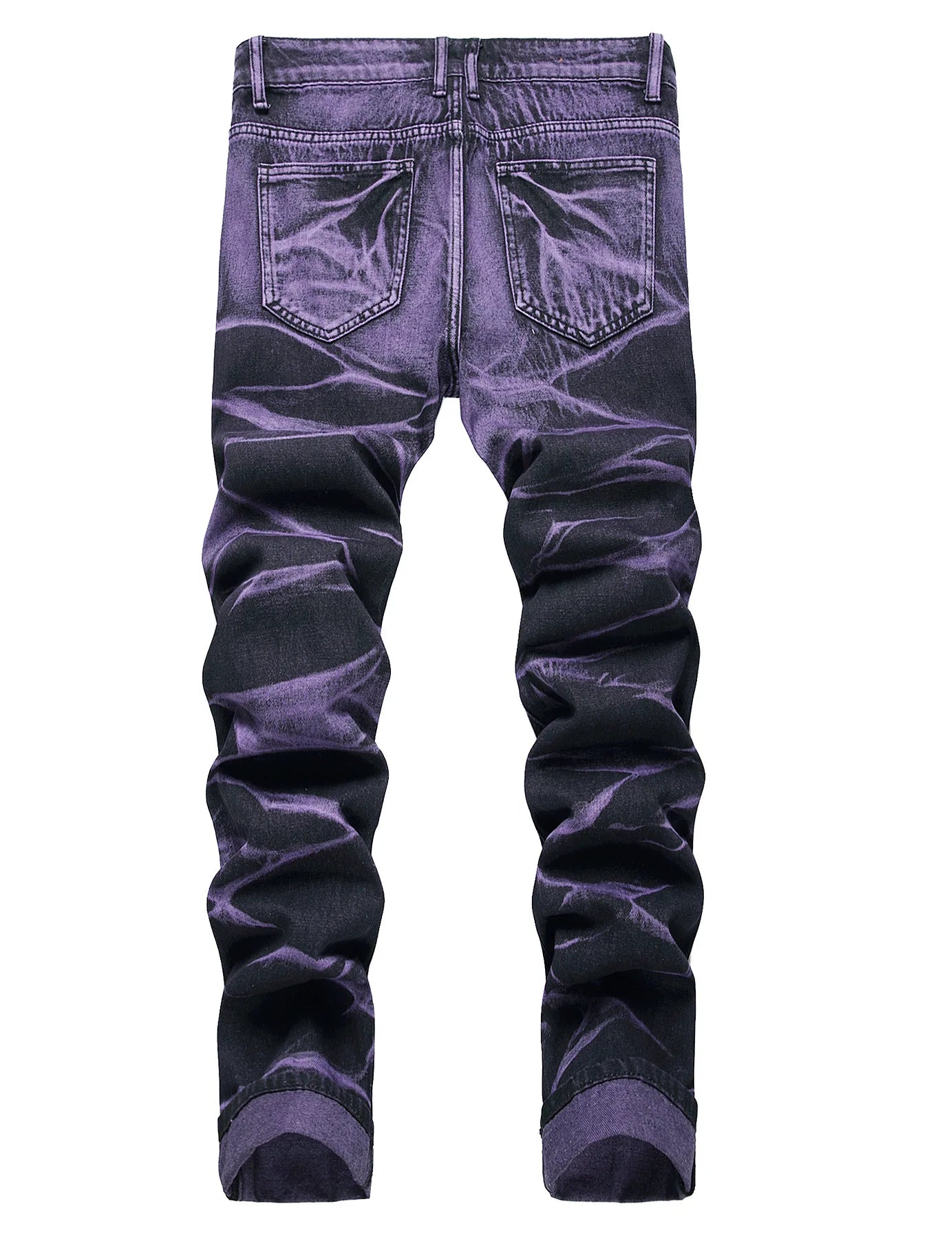 Purple Black Washed Ripped Jeans