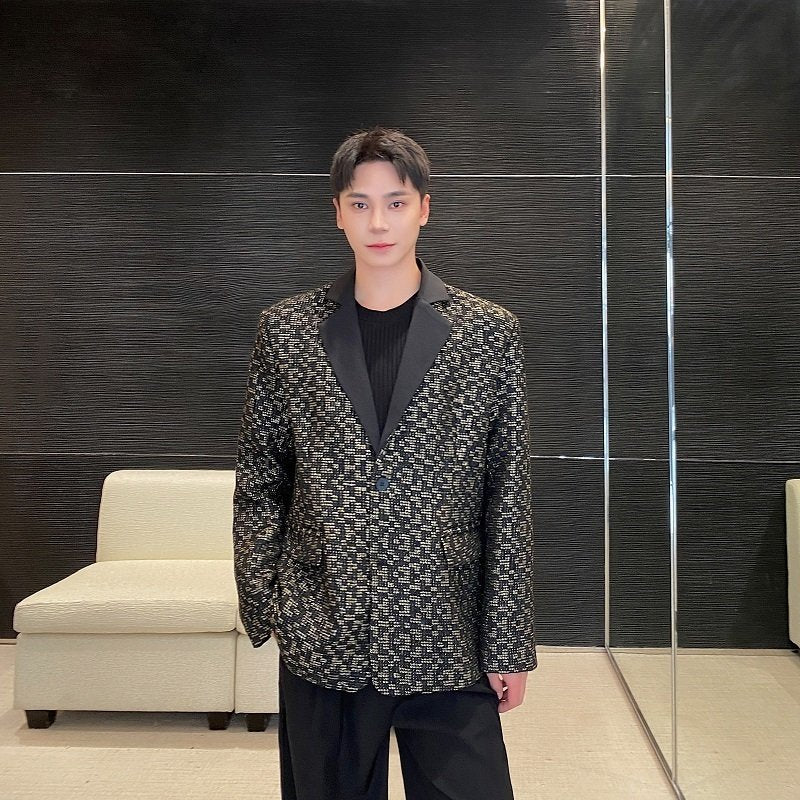 Colorblock Black Single Breasted Blazer