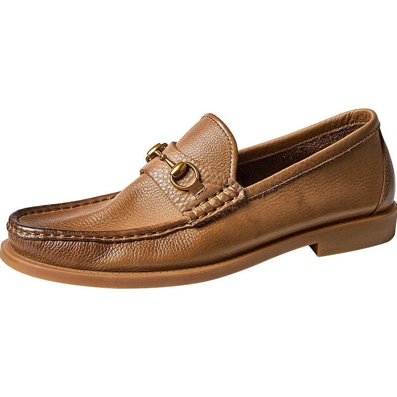 Brown Genuine Leather Casual Loafers