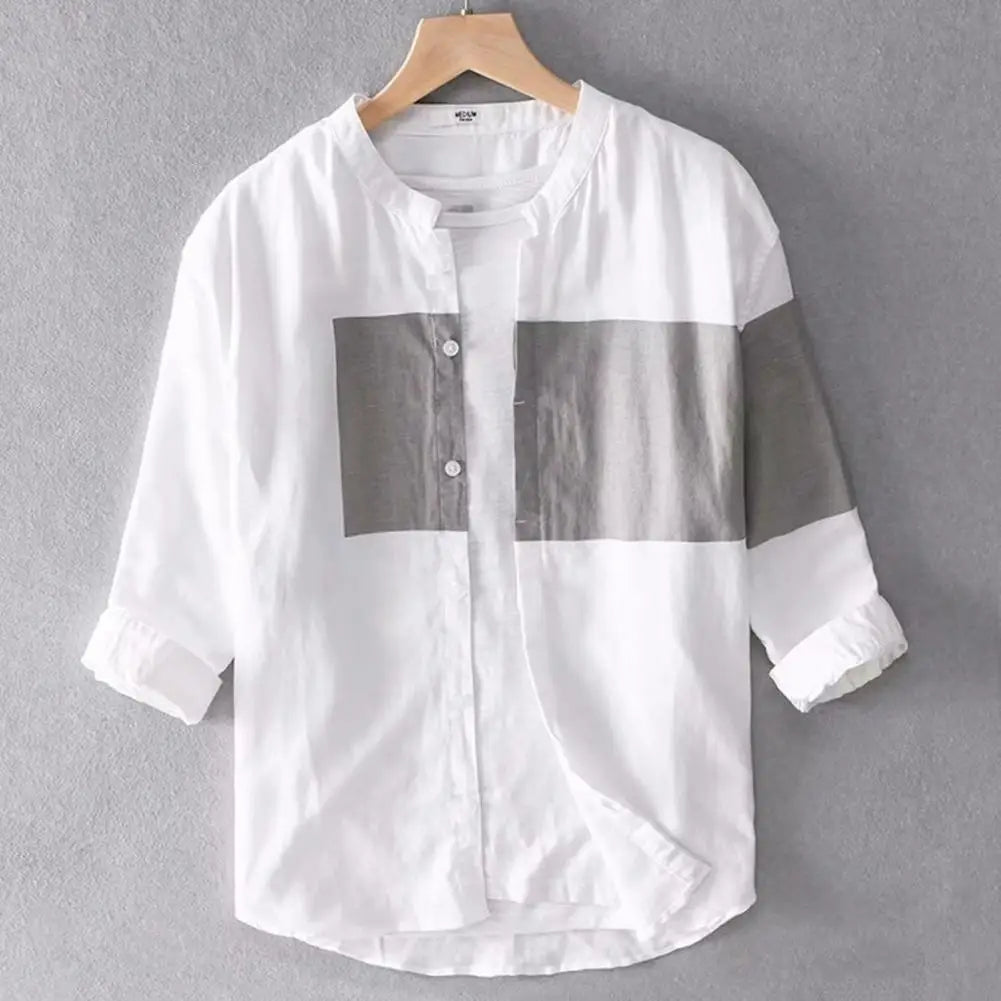 Three-Quarter Sleeve Button-Up Shirt