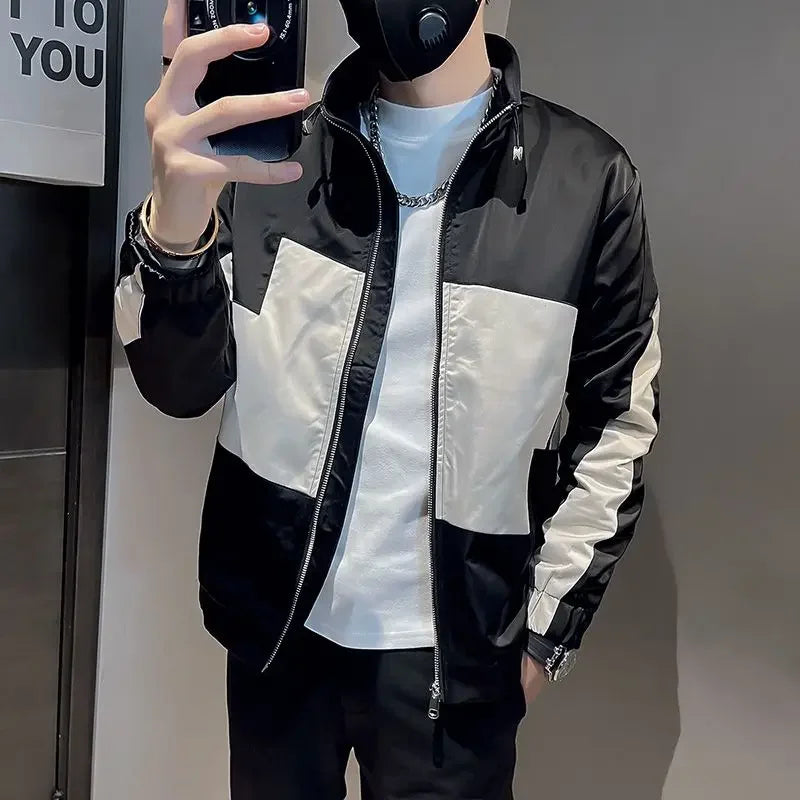 Casual Two Tone Bomber Jacket