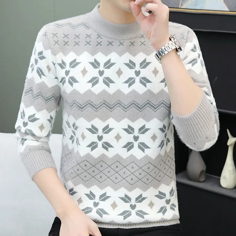 Contrast Color O-Neck Long Sleeve Sweater