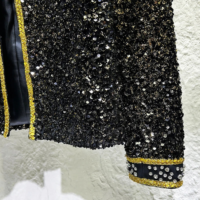 Rhinestone Embroidery Sequin Decoration Blazer