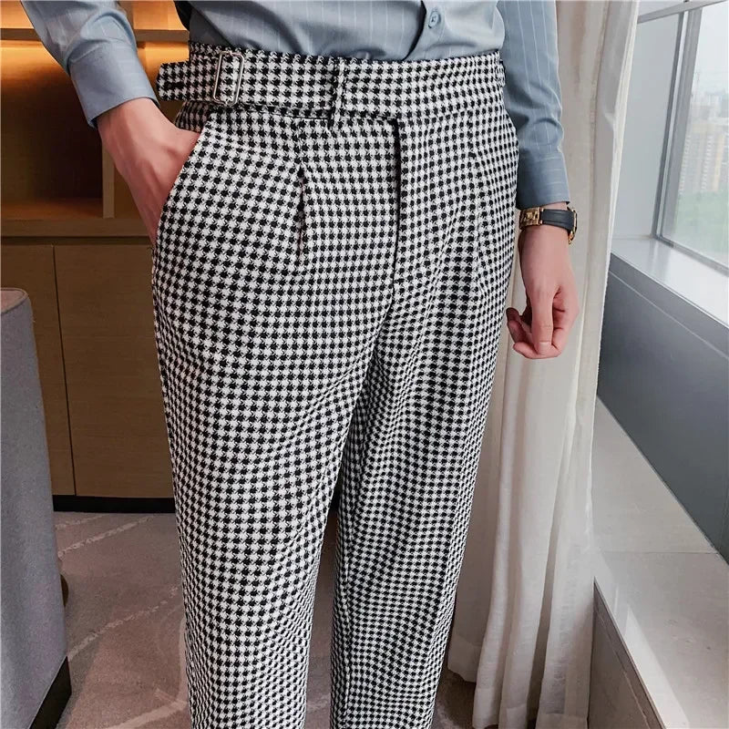Plaid Neapolitan High Waist Pants