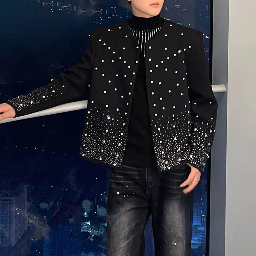 Starry Black Diamond Shiny Jacket