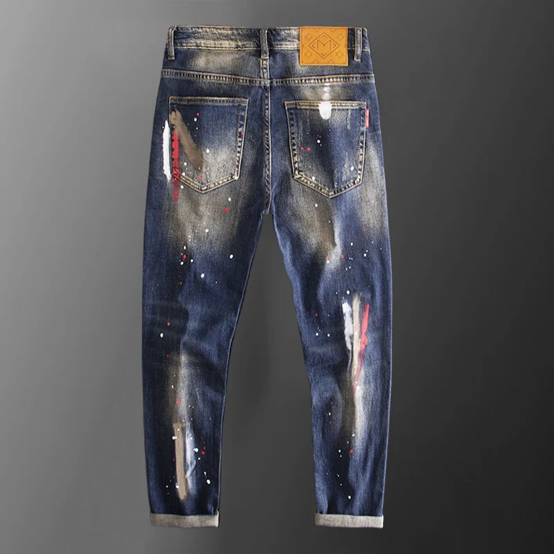 Splashes Ink Patches Regular Fit Jeans