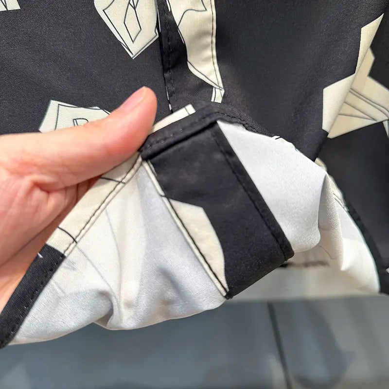 Black Fashion Geometric Printed Shirt
