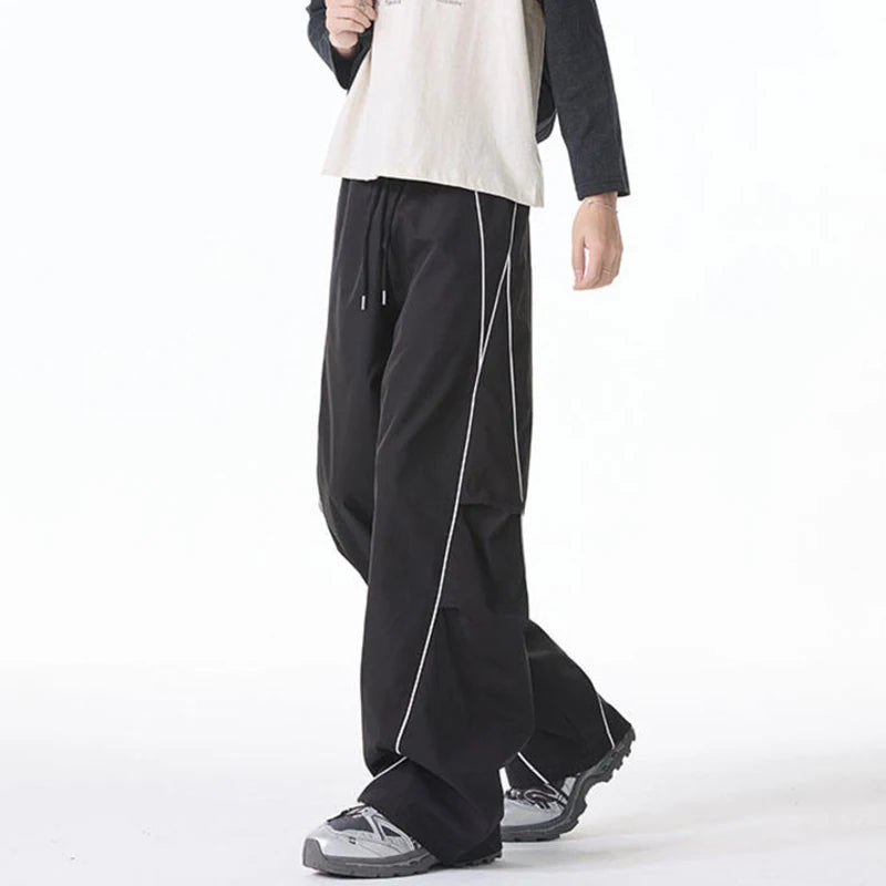 Contrast Stripe Decorate Loose Pants