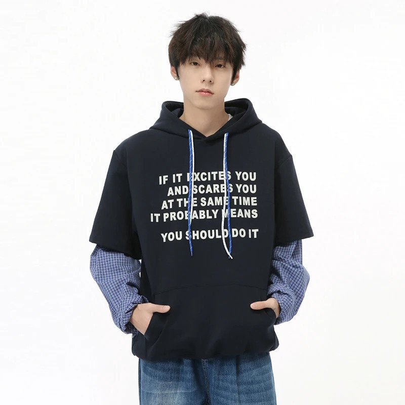 Drawstring Letter Printing Hoodies