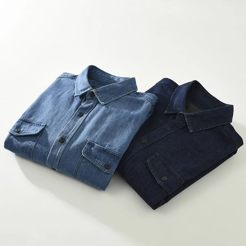 Two Pockets Loose Denim Shirt