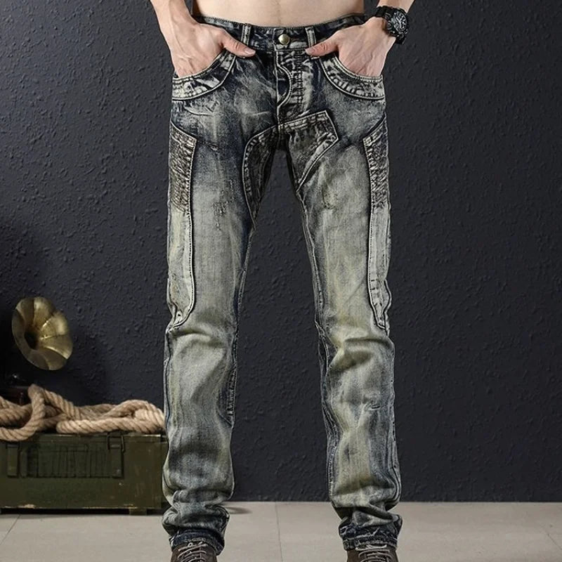 Vintage Stonewashed Straight Jeans