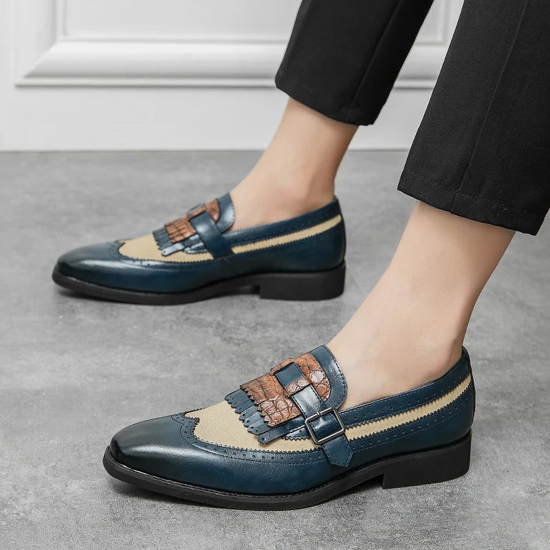 Retro Mixed Colors Tassels Loafers